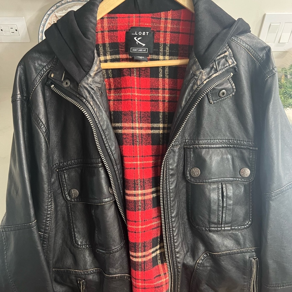 Lost Leather Jacket with hoodie